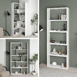 [FZ98060] (2c) Libreria Wish estensibile angolare bianca 200h