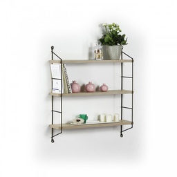 [FZ93765] Libreria a muro 3 ripiani Neelix rovere-nero cm 60 x 15 x 68 h