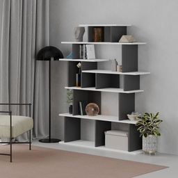 [FZ96995] (2c) Libreria design Apollon bianco antracite