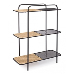 [B0722140] Libreria in acciaio Sagomata tre ripiani Antracite ELYOT 82x35x h100 cm