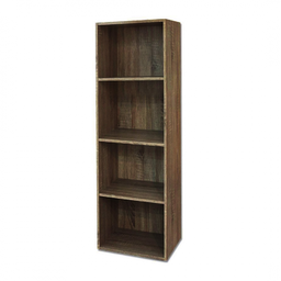 [8056157803409] Libreria in legno 4 ripiani scaffale Noce L 40 x H 29 x H 132 cm