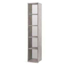 [ODB381CEK] Libreria moderna alta in legno Beton Cemento quattro ripiani 39x41x h199 cm