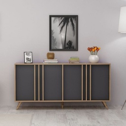 [FZ97131] Madia 4 ante antracite noce  160x40xh.79 cm
