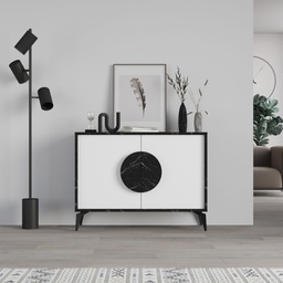 [FZ99527] Madia Gora 110x35.6x82 cm Struttura Bendir e Ante Bianco
