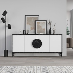 [FZ99529] Madia Gora 180x35.6x82 cm Struttura Bendir con Ante Bianche