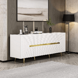 [EFFEZ99596] (2c) Madia Jose bianca 4 ante particolari oro 180x47x75h EFFEZ
