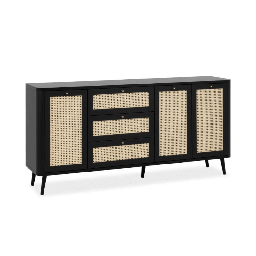 [EFFEZ99104] Madia KUTA51A nera 3 cassetti e 3 ante effetto rafia EFFEZ