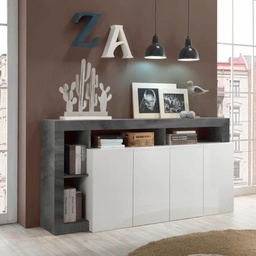 [FZ93395] Madia Mogol 4 ante bianco lucido ossido 184x42x93H