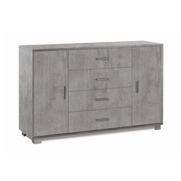 [O775CECEK] Madia due ante quattro cassetti Beton Cemento 136x41x h86 cm