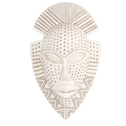 [V6135690000] Maschera resina bianco donna africana cm 15x25x7