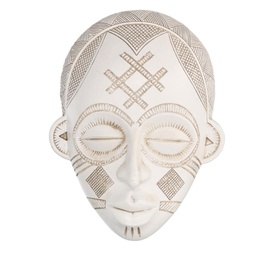 [V6135700000] Maschera resina bianco uomo africano cm 16x20