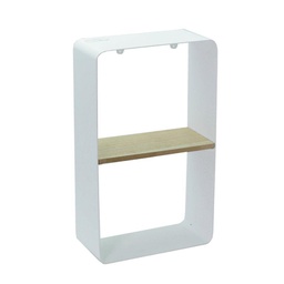 [V6447890000] Mensola metallo bianco e legno 1 piano cm 22