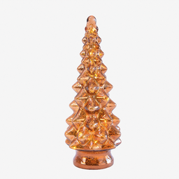 [20035650] Mini albero in vetro con 8 led H 24 cm