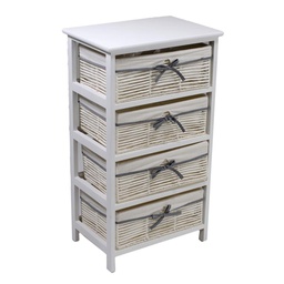 [V4118650000] Mobiletto hilary cassettiera bianco 4 cassetti cm 46x32h81
