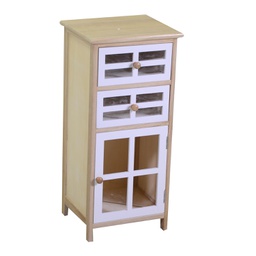 [V4119770000] Mobiletto naomi 1 anta + 2 cassetti naturale rettangolare cm 33x30h72