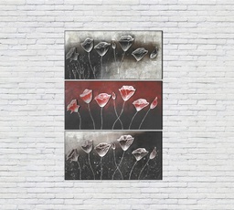 [QU/081] Olio su tela multicolor e telaio in legno 70x140 cm