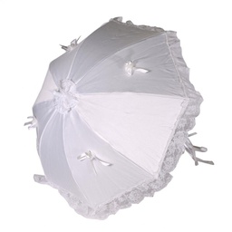 [V1102250000] Ombrello seta e pizzo bianco cmø59xh40x10