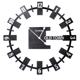 [V1868100000] Orologio design modero legno nero tondo cm 80