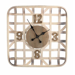 [V1865630000] Orologio legno naturale quadro cm 60