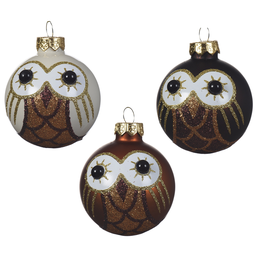 [20035420] Pallina di natale Gufo assortite Ø6 cm