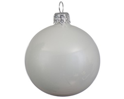 [KAE113085] Box Da 4 Palline Di Natale Bianco Lucido Ø 10 Cm
