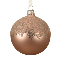 [20035558] Pallina di natale con top ricoperto di glitter Ø8 cm
