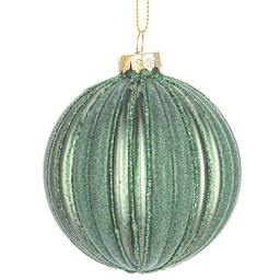 [20036644] Pallina di natale in vetro Clio verde Ø8 cm