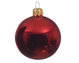 [KAE113042] Box Da 6 Palline Di Natale Rosso Scuro Ø 6 Cm