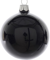 [1928925] Box Da 6 Palline Di Natale Lucida Nera 6 Cm