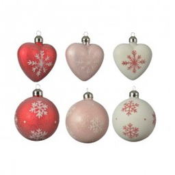 [19974366] Pallina sfera natalizia in vetro Fiocco di neve 8 cm assortite