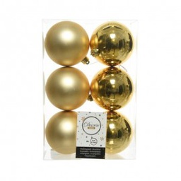 [19625628] Box Da 6 Palline Sfera Natalizia In Vetro Oro Assortite 8 Cm