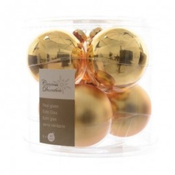 [KAE140.168] Pallina sfera natalizia in vetro Oro Box 6 pezzi 8 cm