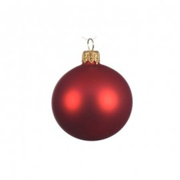 [KAE113054] Box Da 6 Palline Sfera Natalizia In Vetro Rosso Opaco 8 Cm