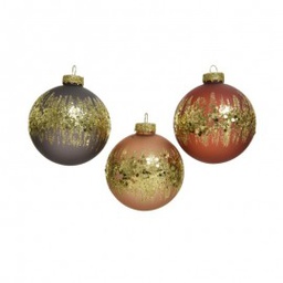 [19974378] Pallina sfera natalizia in vetro con glitter assortita 8 cm pz 1