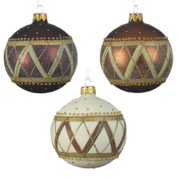 [20035407] Palline di natale CHECKED assortite Ø8 cm