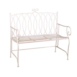 [V6453800000] Panchina esterno metallo ragusa bianco cm 104x 55 x h90
