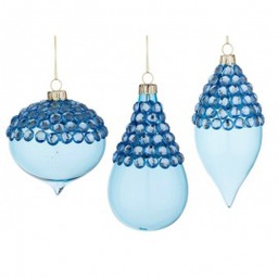 [1997612] Pendaglio in vetro Azzurro JEWEL  pallina natale Assortito 