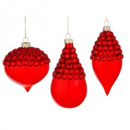 [1997615] Pendaglio in vetro Rosso JEWEL Assortito pallina natale 