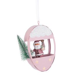 [1998361] Pendaglio rosa con babbo natale e albero rosa