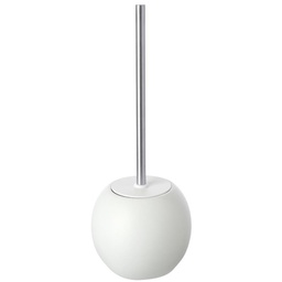 [FER006019] Portascopino in ceramica e acciaio bianco linea Oslo Feridras