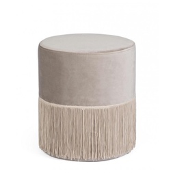 [B0720677] Pouf Leilani effetto velluto grigio chiaro D38 cm