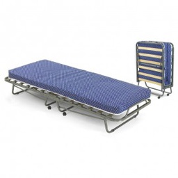 [EFFEZ86328] Rete singola in acciaio verniciato richiudibile con ruote e 15 doghe in legno EFFEZ