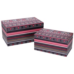 [V1230830000] Scatola ecopelle 1-2 fiori multicolor rettangolare cm 30x18h15