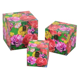 [V1230330000] Scatola ecopelle 1-3 multicolor quadro cm 22x22h22