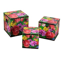 [V1230370000] Scatola ecopelle 1-3 multicolor quadro cm 30