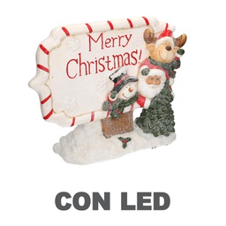 [V6139730000] Scritta resina bianco rosso con led cm45x12h36