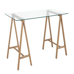 [B0710397] Scrivania moderna Alchimia con piano in vetro 140x70x76h cm