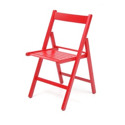 [EFFEZ55714] 4X Sedia pieghevole in faggio di alta qualita colore rosso 43x48xh.79 cm EFFEZ