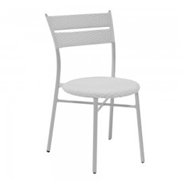 [V6432590000] Sedia polyrattan giardino bianca cm 45 x 56 x h86