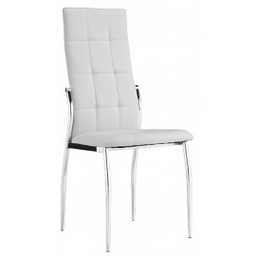 [CAP95695] Sedia salotto ufficio in metallo ed ecopelle bianco